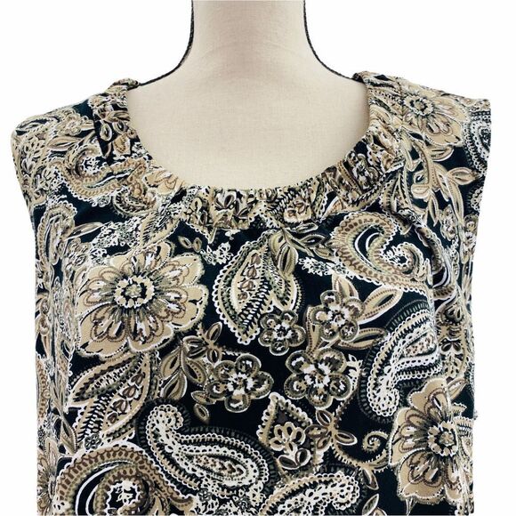 CROFT & Barrow Floral Paisley Sleeveless Blouse 2x - Picture 2 of 10